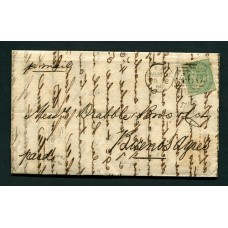 INGLATERRA 1859 PLIEGO COMPLETO CIRCULADO A BUENOS AIRES CON ESTAMPILLA VICTORIA Yv. 20 QUE SUELTA YA MARCA 225 EUROS
