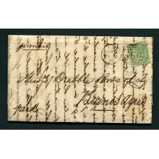 INGLATERRA 1859 PLIEGO COMPLETO CIRCULADO A BUENOS AIRES CON ESTAMPILLA VICTORIA Yv. 20 QUE SUELTA YA MARCA 225 EUROS