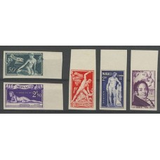 MONACO 1948 Yv. 314/8 SERIE COMPLETA DE ESTAMPILLAS NUEVAS SIN DENTAR 55 EUROS