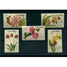 COLOMBIA MARIPOSAS FLORES FAUNA SERIE COMPLETA NUEVA MINT