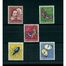 SUIZA 1956 MARIPOSAS SERIE COMPLETA NUEVA MINT