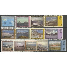 MALVINAS 1984 DEPENDENCIAS SERIE COMPLETA MINT PINGUINOS BARCOS GLACIARES Yv. 124/36