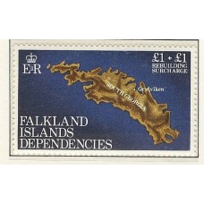 MALVINAS 1982 DEPENDENCIAS ESTAMPILLA MINT MAPA