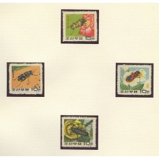 COREA DEL NORTE 1963 INSECTOS FLORES SERIE COMPLETA DE ESTAMPILLAS MINT