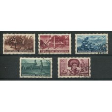 LIECHTENSTEIN 1941 Yv. 167/71 SERIE COMPLETA DE ESTAMPILLAS USADAS 35 EUROS