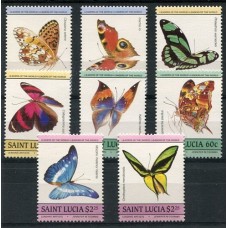 SANTA LUCIA MARIPOSAS SERIE COMPLETA DE ESTAMPILLAS MINT