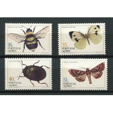 AZORES PORTUGAL MARIPOSAS SERIE COMPLETA DE ESTAMPILLAS MINT