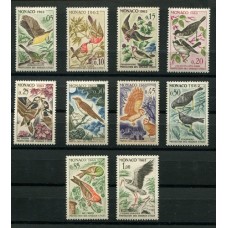 MONACO 1962 AVES SERIE COMPLETA DE ESTAMPILLAS MINT