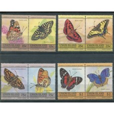 MARIPOSAS FLORES UNION ISLANDS SERIE COMPLETA DE ESTAMPILLAS MINT