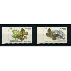 MARIPOSAS FLORES ESPAÑA SERIE COMPLETA DE ESTAMPILLAS MINT