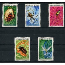 INSECTOS TCHAD SERIE COMPLETA DE ESTAMPILLAS MINT