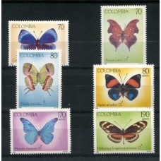 MARIPOSAS COLOMBIA SERIE COMPLETA DE ESTAMPILLAS MINT