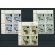 MALVINAS 1984 PATOS 4 SERIES COMPLETAS DE ESTAMPILLAS MINT EN CUADROS AVES