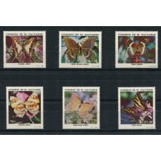 MARIPOSAS EL SALVADOR SERIE COMPLETA DE ESTAMPILLAS MINT FLORES