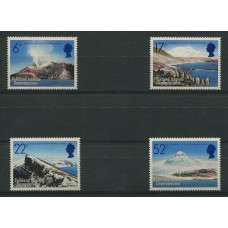 MALVINAS 1984 DEPENDENCIAS SERIE COMPLETA DE ESTAMPILLAS MINT PINGUINOS VOLCANES