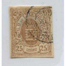 LUXEMBURGO 1859 Yv. 08 ESTAMPILLA USADA, HERMOSA Y RARA 325 EUROS