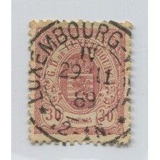 LUXEMBURGO 1880 Yv. 46 ESTAMPILLA USADA 22 EUROS