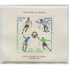 MONACO 1982 Yv. BLOQUE 21 ESTAMPILLAS NUEVAS MINT FUTBOL DEPORTES