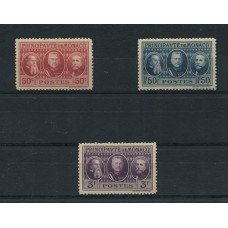 MONACO 1928 Yv. 111/3 SERIE COMPLETA DE ESTAMPILLAS NUEVAS CON GOMA