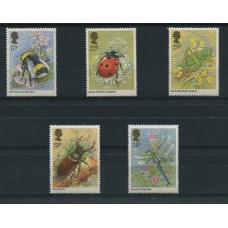 INGLATERRA INSECTOS FLORES SERIE COMPLETA DE ESTAMPILLAS MINT