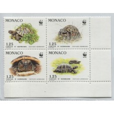 MONACO 1991 Yv. 1805/8 SERIE COMPLETA DE ESTAMPILLAS NUEVAS MINT WWF FAUNA TORTUGAS