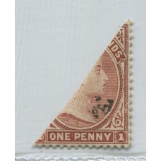 MALVINAS 1891 Yv. 07 ESTAMPILLA BISECTADA y SOBRECARGADA 1/2 p. NUEVA CON GOMA, MUY RARA y ADEMAS TIENE FILIGRANA LETRAS 800 EUROS