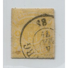 LUXEMBURGO 1865 Yv. 14 ESTAMPILLA USADA 275 EUROS