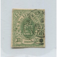 LUXEMBURGO 1859 Yv. 10 ESTAMPILLA USADA 240 EUROS