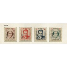 MONACO 1951 Yv. 379A/82A SERIE COMPLETA DE ESTAMPILLAS NUEVAS CON GOMA LOS DOS VALORES ALTOS MINT 46 Euros