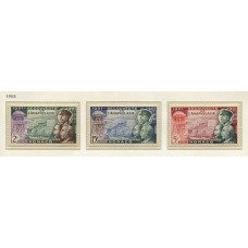 MONACO 1953 Yv. 394/6 SERIE COMPLETA DE ESTAMPILLAS MINT