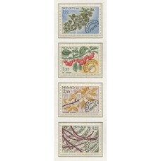 MONACO Yv. PREOBLITERADOS 86/9 SERIE COMPLETA DE ESTAMPILLAS MINT FLORES