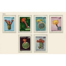 MONACO 1974 Yv. 997/1002 SERIE COMPLETA DE ESTAMPILLAS MINT 20 Euros CACTUS FLORES