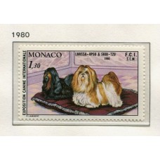 MONACO 1980 Yv. 1232 ESTAMPILLA MINT 7,5 Euros PERROS