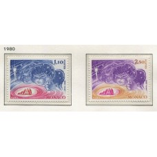 MONACO 1980 Yv. 1249/50 SERIE COMPLETA DE ESTAMPILLAS MINT 2,2 Euros