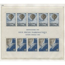 MONACO 1983 Yv. BLOQUE 25 MINT 28 Euros TEMA EUROPA ESPACIO COHETERIA