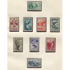 MONACO 1948 Yv. 319/23 + AEREO 32/5 SERIE COMPLETA DE ESTAMPILLAS MINT DEPORTES, RARA 113.50 EUROS