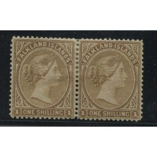 MALVINAS 1878 Yv. 4 PAREJA DE ESTAMPILLAS NUEVAS CON GOMA, MUY LINDA PIEZA EUROS 150