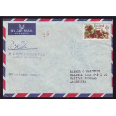 MALVINAS 1973 SOBRE CON MARCA ESPECIAL DEL BARCO ALFARES