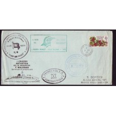 MALVINAS 1973 SOBRE CON MARCA ESPECIAL DEL BARCO CABO SAN ROQUE DE LA EMPRESA ESPAÑOLA YBARRA y Cia 