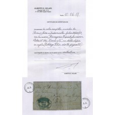 ARGENTINA 1863 GJ MSJ 97 MENSAJERIA PLIEGO COMPLETO CON MARCA MENSAGERIAS ESPAÑOLA AMERICANA DE TORRES y Ca. CON CERTIFICADO DE AUTENTICIDAD, MUY RARA U$ 2.000