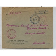 ARGENTINA SERVICIO OFICIAL SOBRE 1957 CIRCULADO POR CORREO DEL EJERCITO CON VARIOS SELLOS