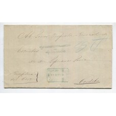 ARGENTINA 1878 CARTA COMPLETA CON MARCA EN VERDE DE VILLA SAN CARLOS Cba. + "ADMINISTRACION DE CORREOS" CIRCULADA A CORDBA CAPITAL