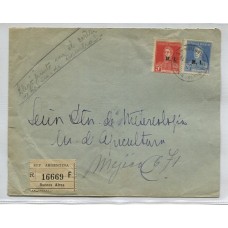 ARGENTINA SERVICIO OFICIAL SOBRE 1928 M.I. ENVIO CERTIFICADA