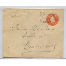 ARGENTINA 1900 SOBRE ENTERO POSTAL CON RARA MARCA OVAL DOBLE DE COLALAO TUCUMAN