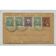 ARGENTINA 1953 ENTERO CARTA POSTAL CON MATASELLO ESTAFETA FLUVIAL N° 6