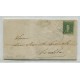 ARGENTINA 1864 GJ 23 RIVADAVIA PLIEGO COMPLETO CIRCULADO A CORDOBA EL 19/2/1868 CARTA CON UNA ESTAMPILLA DE 10 Cts. CON DOS MATASELLOS DE SALIDA