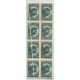 ARGENTINA 1942 GJ 893 BLOQUE DE OCHO ESTAMPILLAS VARIEDAD CON PLIEGUE