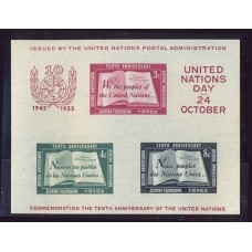 NACIONES UNIDAS 1955 EL RARO BLOQUE Nº 1 NUEVO MINT DE LUJO 280 Euros