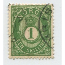 NORUEGA 1871 Yv. 16 ESTAMPILLA USADA 45 EUROS