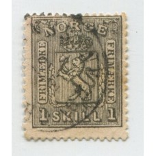 NORUEGA 1867 Yv. 11 ESTAMPILLA USADA 55 EUROS